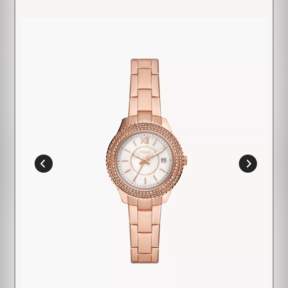 Fossil Stella Three-Hand Date Rose Gold-Tone Stainless Steel Watch Brand New - Picture 3 of 6